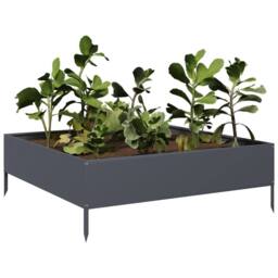Berkfield Home Garden Raised Bed Anthracite 100x100x33.5 cm Steel in Grey