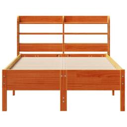 Berkfield Home Bed Frame without Mattress Wax Brown 100x200 cm Solid Wood Pine - thumbnail 4
