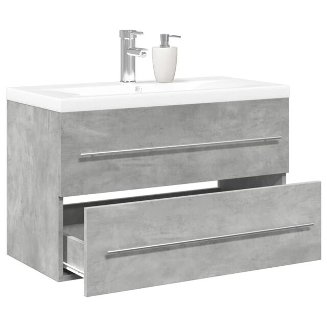 Berkfield Home 2 Piece Bathroom Furniture Set Concrete Grey Engineered Wood - image 1
