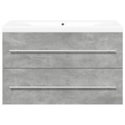 Berkfield Home 2 Piece Bathroom Furniture Set Concrete Grey Engineered Wood - thumbnail 4