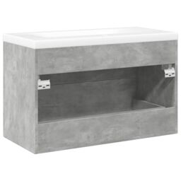 Berkfield Home 2 Piece Bathroom Furniture Set Concrete Grey Engineered Wood - thumbnail 6