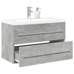 Berkfield Home 2 Piece Bathroom Furniture Set Concrete Grey Engineered Wood - thumbnail 1