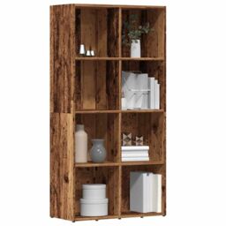 Berkfield Home Book Cabinet Old Wood 66x30x130 cm Engineered Wood in Brown - Size: 66 x 30 x 130 cm - thumbnail 1