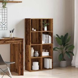 Berkfield Home Book Cabinet Old Wood 66x30x130 cm Engineered Wood in Brown - Size: 66 x 30 x 130 cm - thumbnail 3