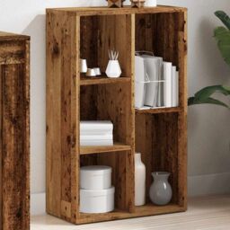 Berkfield Home Book Cabinet Old Wood 66x30x130 cm Engineered Wood in Brown - Size: 66 x 30 x 130 cm - thumbnail 4