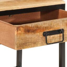 Berkfield Home Modern Bedside Cabinet 40x35x50 cm Solid Wood Rough Mango in Brown - Size: 40 x 35 x 50 cm - thumbnail 9