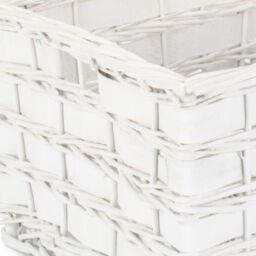 Red Hamper Wicker Unlined White Scandi Storage Basket - Size: Small - thumbnail 2
