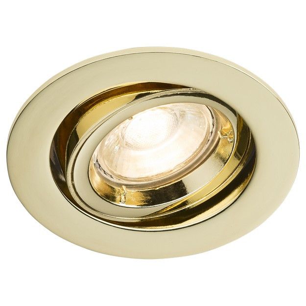 Netlighting GU10 Brass Recessed Tilt Twist & Lock Downlight 230V in Yellow