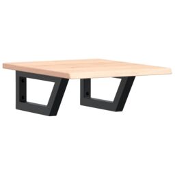 Berkfield Home Basin Shelf Wall Mounted Steel & Solid Wood Oak in Brown - thumbnail 2
