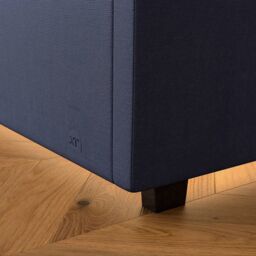 X Rocker Maisie Velvet Upholstered Ottoman Bed with Storage & LED Lights in Navy - Size: King - thumbnail 2