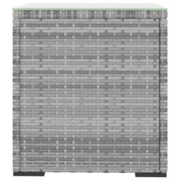 Berkfield Home Side Table Grey 40x37x40.5 cm Poly Rattan & Tempered Glass