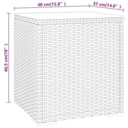 Berkfield Home Side Table Grey 40x37x40.5 cm Poly Rattan & Tempered Glass - thumbnail 5