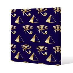 Benjamin Tate Design Gold Pyramid & Eye Of Horus (Canvas Print) / 114 x 114 x 4cm in Natural - Size: 114 x 114 x 4 cm - thumbnail 1