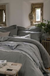 CHRISTY Flannel Marl Super Soft Brushed Cotton Duvet Sets in Grey - Size: Super King - thumbnail 1