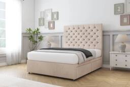 "Sloomy Mayfair Naples Divan Bed Base 2 Drawers Foot-End - 54"" Headboard in Light Sand - Size: Small Double" - thumbnail 3