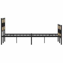 Berkfield Home Metal Bed Frame without Mattress Sonoma Oak 135x190 cm Double in Natural - thumbnail 5
