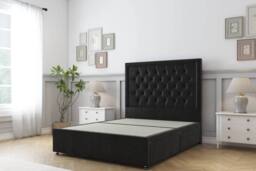 "Comfort Beds Rio Plush Divan Base No Drawers - 54"" Headboard in Black - Size: Small Single" - thumbnail 3