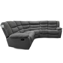 Furnishings For Less UK Manhattan Grey Fabric Reclining Corner Sofa 5 Seater Manual Recliner Comfortable Padded Arms - thumbnail 5