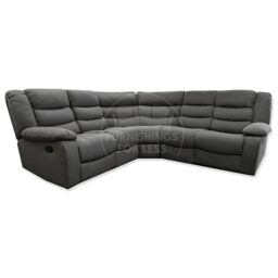 Furnishings For Less UK Manhattan Grey Fabric Reclining Corner Sofa 5 Seater Manual Recliner Comfortable Padded Arms - thumbnail 4