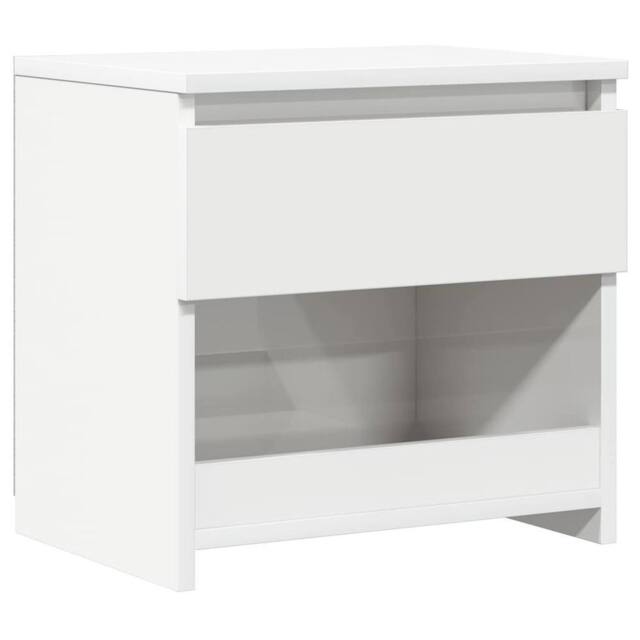 Berkfield Home Bedside Cabinet High Gloss White 40x30x39 cm Engineered Wood - Size: 40 x 30 x 39 cm - image 1