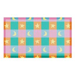 Artsy Mats Elizabeth Olwen Crescent & Stars Indoor/Outdoor Doormat (70x40cm) in Blue - Size: 40 cm x 70 cm - thumbnail 2