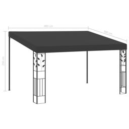 Berkfield Home Wall-mounted Gazebo 4x3x2.5 m Anthracite in Black - thumbnail 6