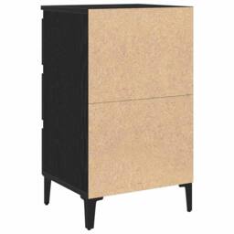 Berkfield Home Bedside Cabinet with Metal Leg Black Oak 40x35x69 cm - Size: 40 x 35 x 69 cm - thumbnail 8