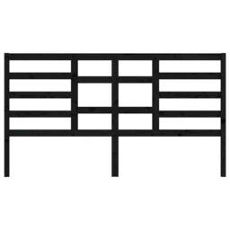 Berkfield Home Beautiful Bed Headboard Black 206x4x104 cm Solid Wood Pine - Size: 206 x 4 x 104 cm - thumbnail 4