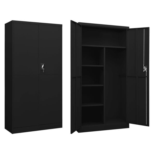 Berkfield Home Locker Cabinet Black 90x40x180 cm Steel - Size: 90 x 40 x 180 cm - image 1