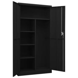 Berkfield Home Locker Cabinet Black 90x40x180 cm Steel - Size: 90 x 40 x 180 cm - thumbnail 5