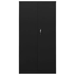 Berkfield Home Locker Cabinet Black 90x40x180 cm Steel - Size: 90 x 40 x 180 cm - thumbnail 2