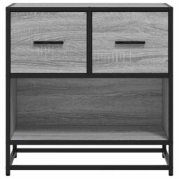 Berkfield Home Bedside Cabinet Grey Sonoma 60x31x60 cm Engineered Wood & Metal - Size: 60 x 31 x 60 cm - thumbnail 5