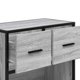 Berkfield Home Bedside Cabinet Grey Sonoma 60x31x60 cm Engineered Wood & Metal - Size: 60 x 31 x 60 cm - thumbnail 9