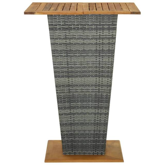 Berkfield Home Table Bar Table Grey 80x80x110 cm Poly Rattan & Solid Acacia Wood - Size: 80 x 80 x 110 cm - image 1