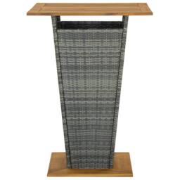 Berkfield Home Table Bar Table Grey 80x80x110 cm Poly Rattan & Solid Acacia Wood - Size: 80 x 80 x 110 cm - thumbnail 3