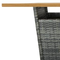 Berkfield Home Table Bar Table Grey 80x80x110 cm Poly Rattan & Solid Acacia Wood - Size: 80 x 80 x 110 cm - thumbnail 5