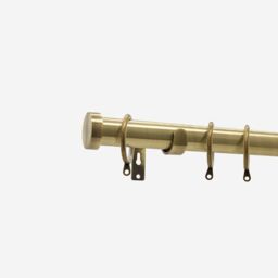 New Edge Blinds Antqiue Brass 28mm Stud Fixed Length Metal Curtain Pole in Bronze - Size: 470 cm - thumbnail 2