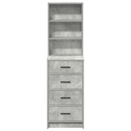 Berkfield Home Highboard Concrete Grey 40x41x135 cm Engineered Wood - Size: 40 x 41 x 135 cm - thumbnail 3