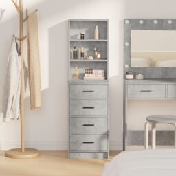 Berkfield Home Highboard Concrete Grey 40x41x135 cm Engineered Wood - Size: 40 x 41 x 135 cm - thumbnail 1