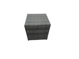 Fimous Rattan Garden Furniture Firepit Dining Set 7 Seater Lounge Sofa Table Set with Side table 2 big Footstool in Dark Grey - thumbnail 5