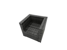Fimous Rattan Garden Furniture Firepit Dining Set 7 Seater Lounge Sofa Table Set with Side table 2 big Footstool in Dark Grey - thumbnail 4