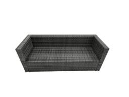 Fimous Rattan Garden Furniture Firepit Dining Set 7 Seater Lounge Sofa Table Set with Side table 2 big Footstool in Dark Grey - thumbnail 6