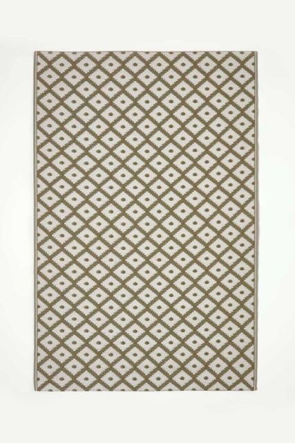 Homescapes Luxury Outdoor Rug Waterproof Reversible, Green May Geometric in Olive - Size: 120 cm x 180 cm - image 1
