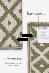 Homescapes Luxury Outdoor Rug Waterproof Reversible, Green May Geometric in Olive - Size: 120 cm x 180 cm - thumbnail 6