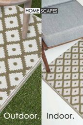 Homescapes Luxury Outdoor Rug Waterproof Reversible, Green May Geometric in Olive - Size: 120 cm x 180 cm - thumbnail 5
