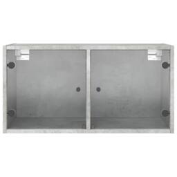 Berkfield Home Wall Cabinet with Glass Doors Concrete Grey 68.5x37x35 cm - thumbnail 6