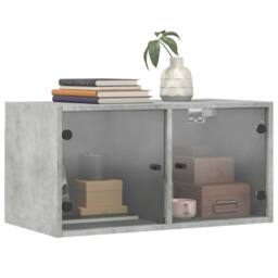 Berkfield Home Wall Cabinet with Glass Doors Concrete Grey 68.5x37x35 cm - thumbnail 4