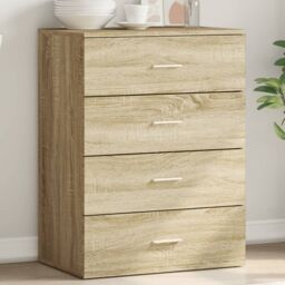 Berkfield Home Sideboard Sonoma Oak 60x39x80 cm Engineered Wood in Brown - Size: 60 x 39 x 80 cm - thumbnail 1