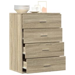 Berkfield Home Sideboard Sonoma Oak 60x39x80 cm Engineered Wood in Brown - Size: 60 x 39 x 80 cm - thumbnail 4