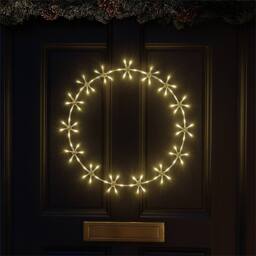 Xmas Haus 55cm 96Warm White LED Metal Ring 3m lead Outdoor